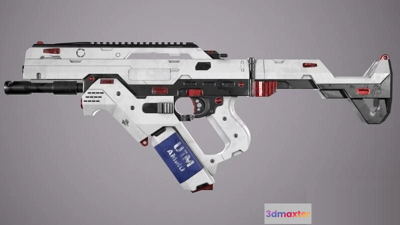 1521374 - PBR Game 3D Models - SCI-FI SMG rifle 3D Max