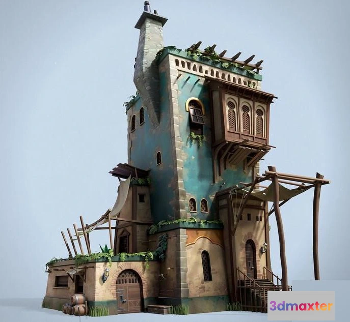 1521380 - PBR Game 3D Models - Small House 3D Max