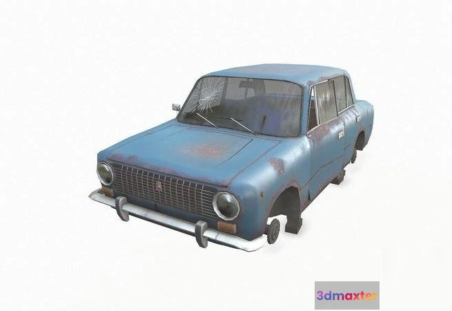 1521384 - PBR Game 3D Models - Soviet abandoned car 3D Max