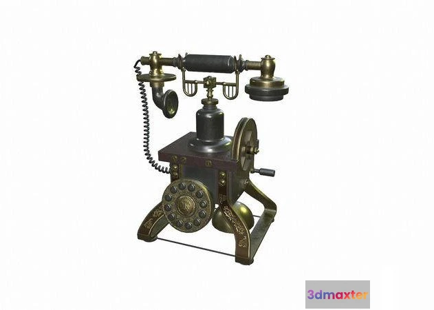 1521392 - PBR Game 3D Models - The Eiffel Tower 1892 Rotary Antique Telephone 3D Max