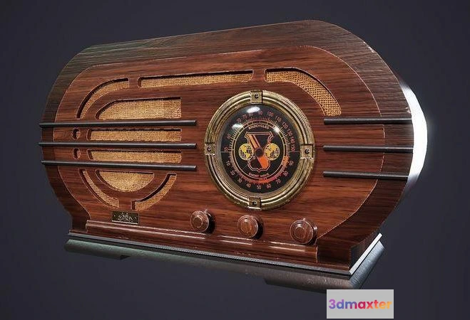 1521416 - PBR Game 3D Models - Vintage Radio Silver 139-JS 3D Max