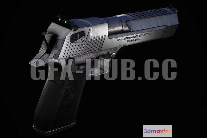 1521478 - PBR Game 3D Models - 123(gfx-hub_cc)321-Desert Eagle Pistol 3D Max