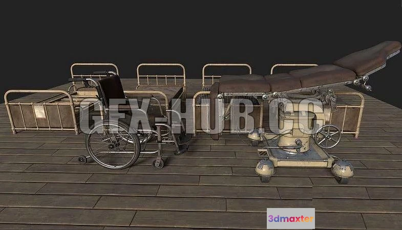 1521510 - PBR Game 3D Models - g$f$x-h$u$b.cc_Old Hospital Equipments 3D Max