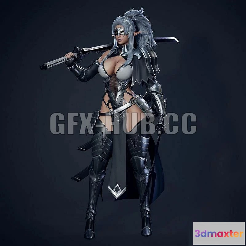 1521516 - PBR Game 3D Models - G&F&X-H#U#B.cc-Dark Elf Blader Armor 3D Max