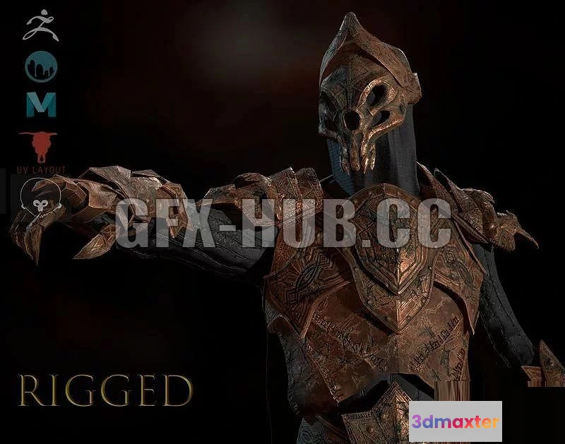 1521524 - PBR Game 3D Models - g0f0x-h0u0b.cc_Skeleton Knight 3D Max