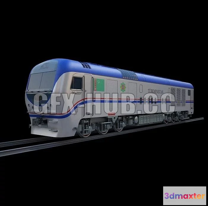1521528 - PBR Game 3D Models - get more at gfx-hub.co.+++gfx+hub_cc+@Turkmen Railway Locomotive 3D Max