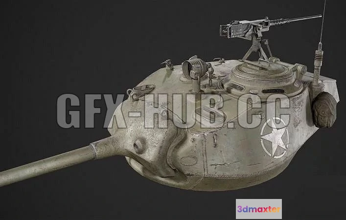 1521534 - PBR Game 3D Models - get other_gfx-hub_dot_co_M24 Chaffee Turret 3D Max