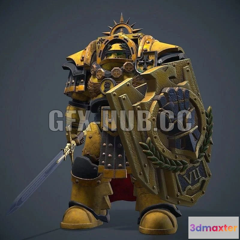 1521554 - PBR Game 3D Models - gfx+hub+cc_Imperial Fists Cataphractii Terminator 3D Max