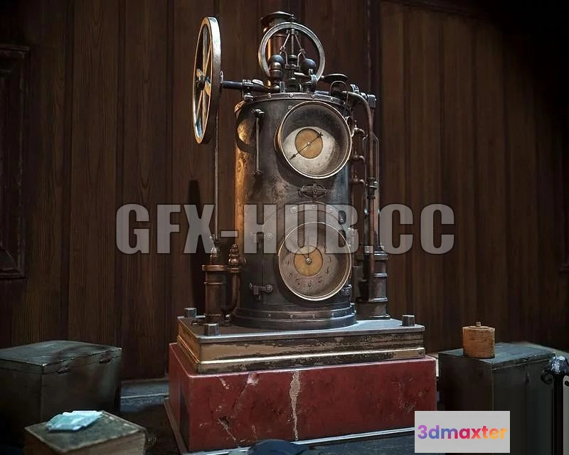 1521562 - PBR Game 3D Models - gfx-hub. c c Mechanical Clock 3D Max