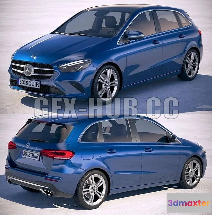 1521576 - PBR Game 3D Models - gfx-hub.co.Mercedes Benz B-Class 2019 3D Max