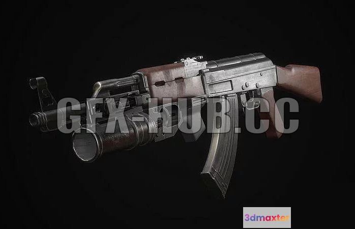 1521584 - PBR Game 3D Models - GFX-HUB-the best!AK-47 Rifle 3D Max