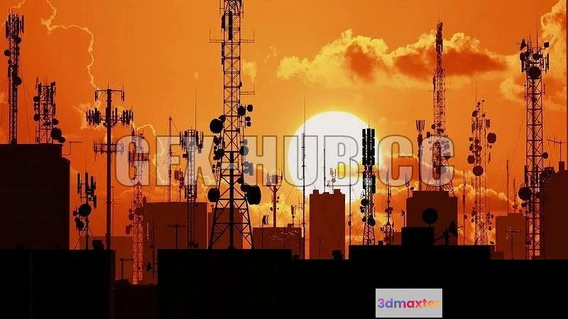 1521618 - PBR Game 3D Models - the best GFX-HUBdotCC_Antennas Collection cell towers 3D Max