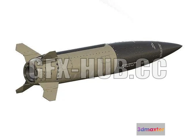 1521624 - PBR Game 3D Models - www.gfx-hub.cc_Lockheed Martin MGM-140 ATACMS missile 3D Max