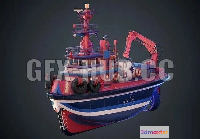 1521626 - PBR Game 3D Models - www.gfx-hub.cc_Tugboat 3D Max