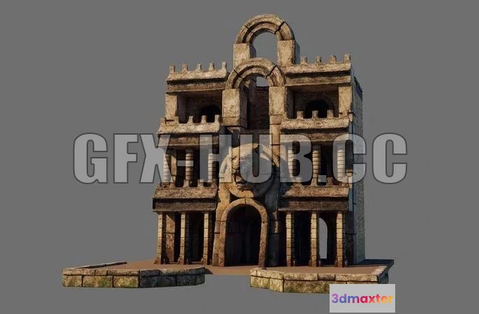 1521634 - PBR Game 3D Models - Ancient Temple Entrance 3D Max