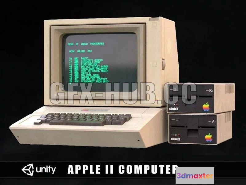1521638 - PBR Game 3D Models - Apple 2 Computer 3D Max