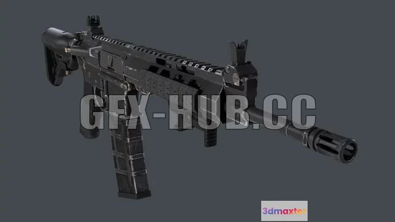 1521640 - PBR Game 3D Models - AR-15 CUSTOM 3D Max