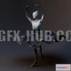 1521642 - PBR Game 3D Models - Ballerina scuplture 3D Max