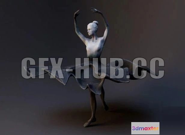 1521642 - PBR Game 3D Models - Ballerina scuplture 3D Max