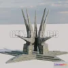 1521650 - PBR Game 3D Models - Brutalist Monument 1 3D Max