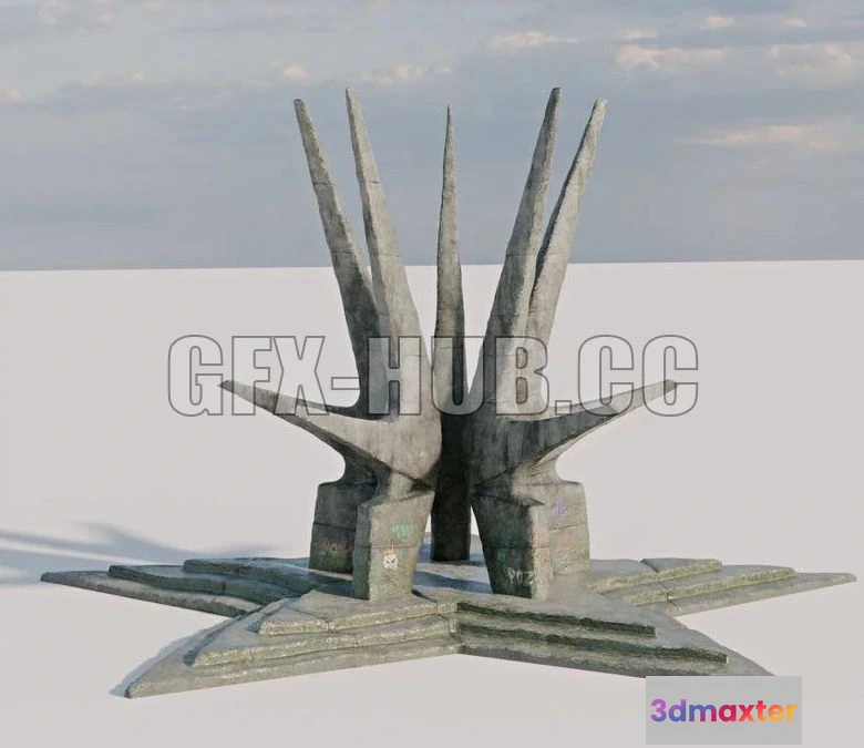 1521650 - PBR Game 3D Models - Brutalist Monument 1 3D Max