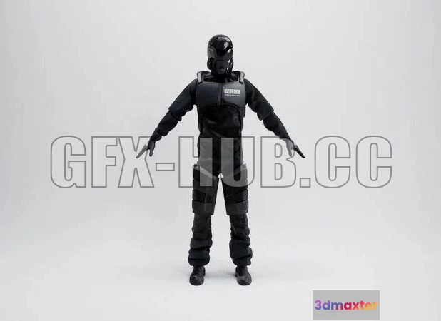 1521676 - PBR Game 3D Models - Futuristic Policeman 3D Max