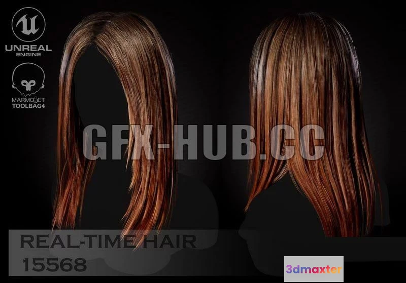 1521686 - PBR Game 3D Models - Hairstyle number three 3D Max