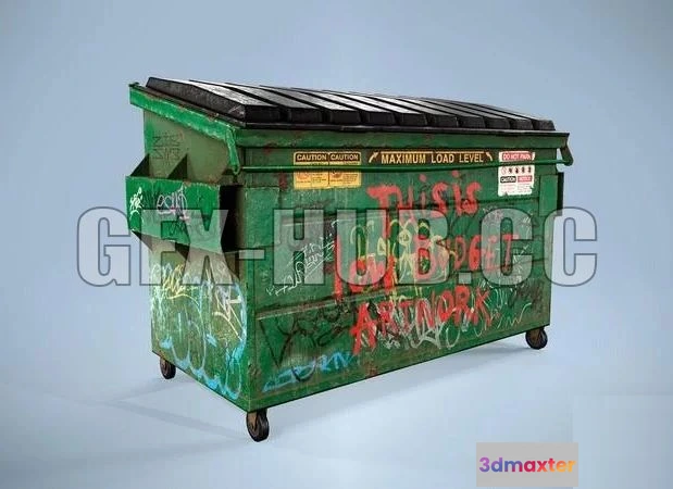 1521710 - PBR Game 3D Models - Old Dumpster 3D Max
