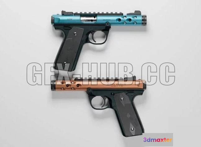 1521726 - PBR Game 3D Models - Ruger Mark IV 3D Max