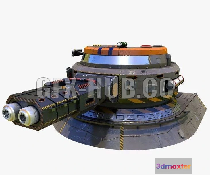 1521732 - PBR Game 3D Models - Sci-Fi heavy plasma turret 3D Max