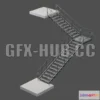1521736 - PBR Game 3D Models - Scifi Modular Stairs 3D Max