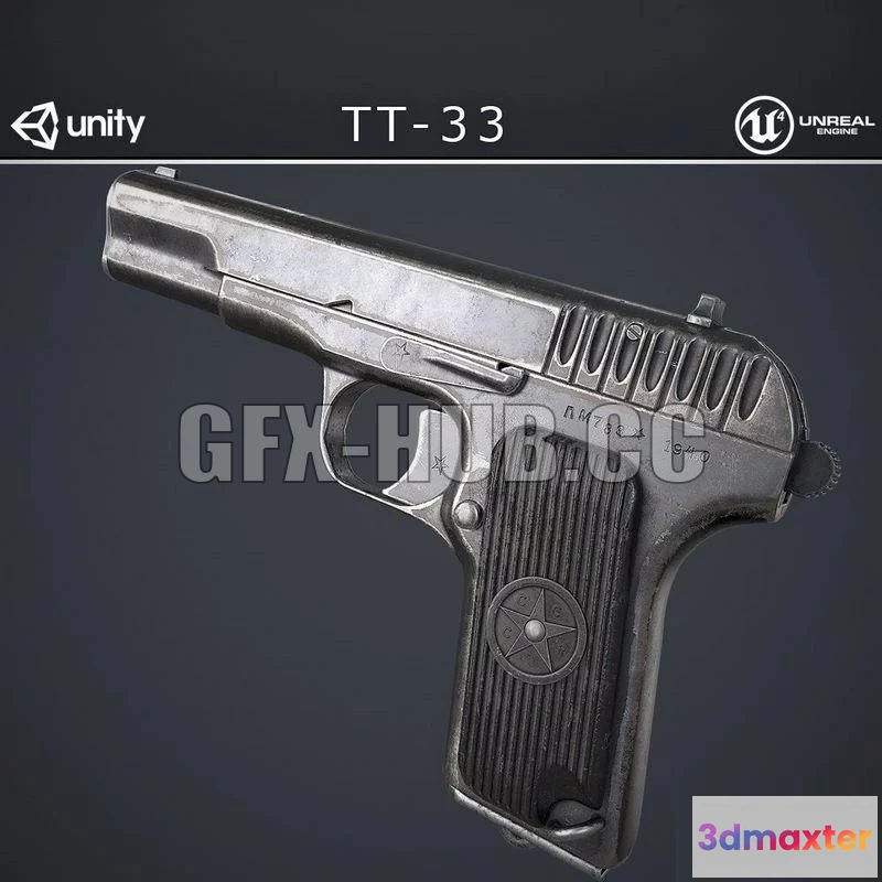 1521768 - PBR Game 3D Models - TT-33 Pistol 3D Max
