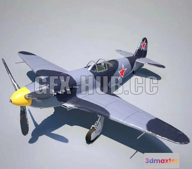 1521780 - PBR Game 3D Models - Yak-3 spitfire fighter plane - spitfire fighter plane 3D Max