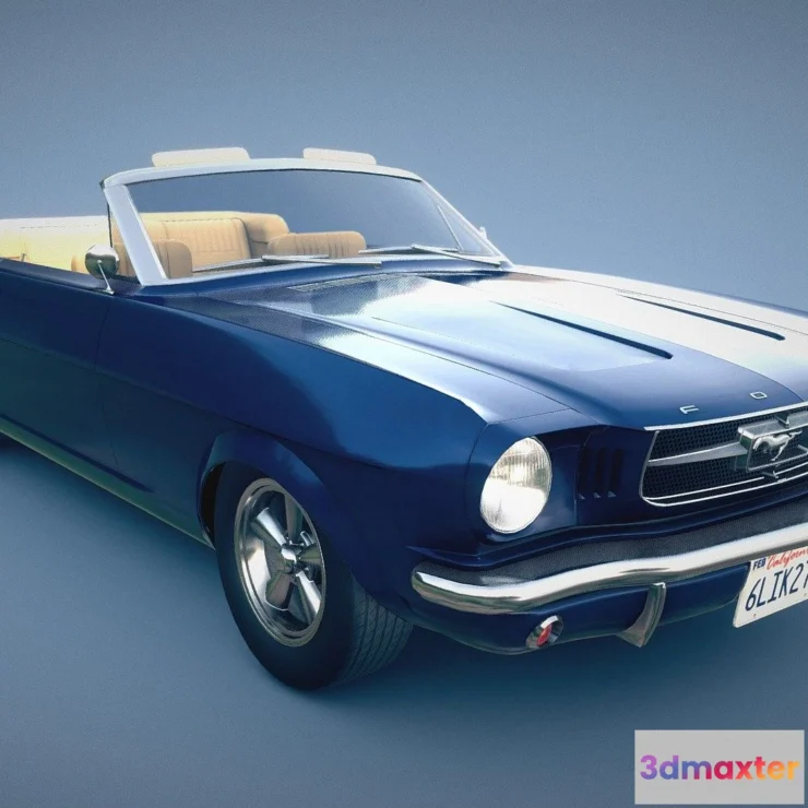 1521796 - PBR Game 3D Models - 1965 Ford Mustang Convertible 3D Max