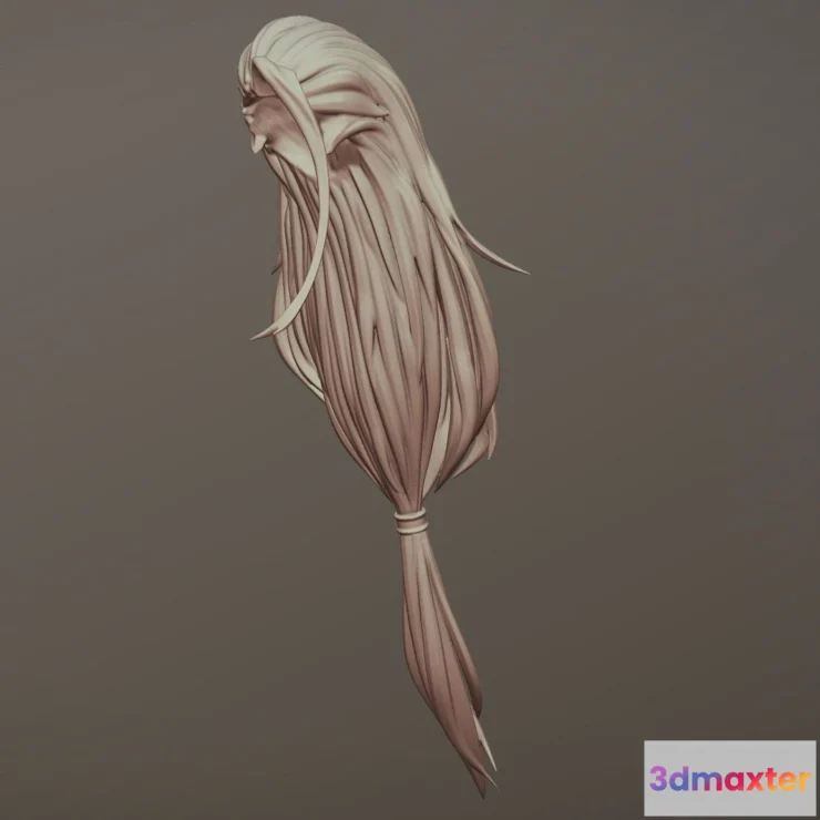 1521852 - PBR Game 3D Models - 3D Printable Stylized Hair 01 3D Max