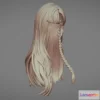 1521864 - PBR Game 3D Models - 3D Printable Stylized Hair 09 3D Max