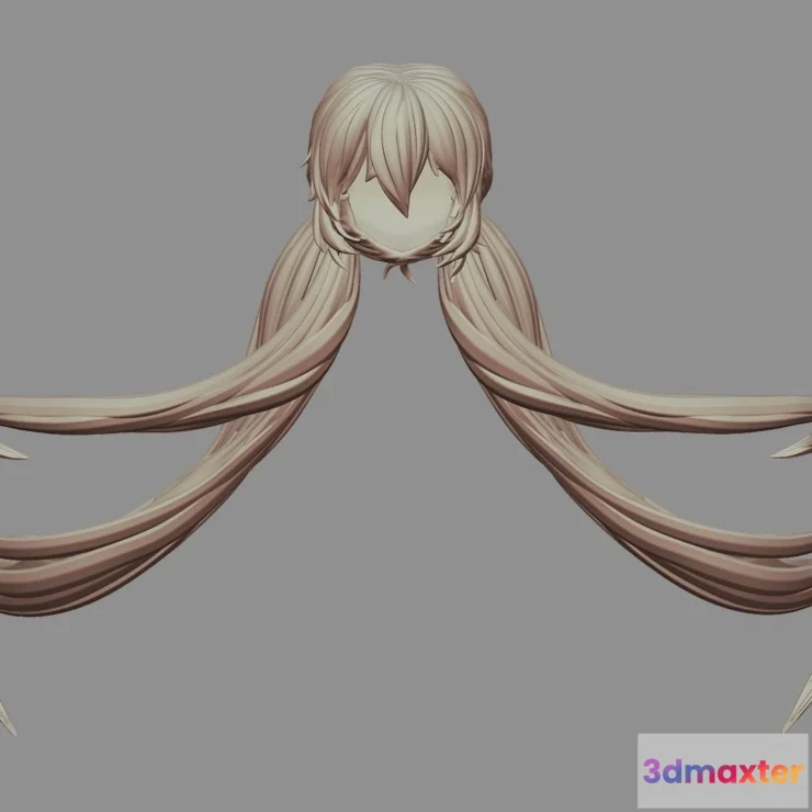 1521866 - PBR Game 3D Models - 3D Printable Stylized Hair 10 3D Max