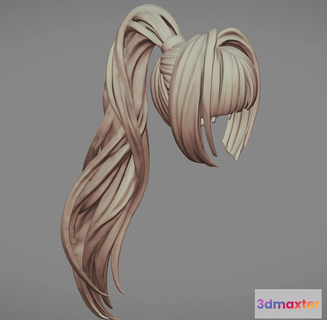 1521868 - PBR Game 3D Models - 3D Printable Stylized Hair 11 3D Max