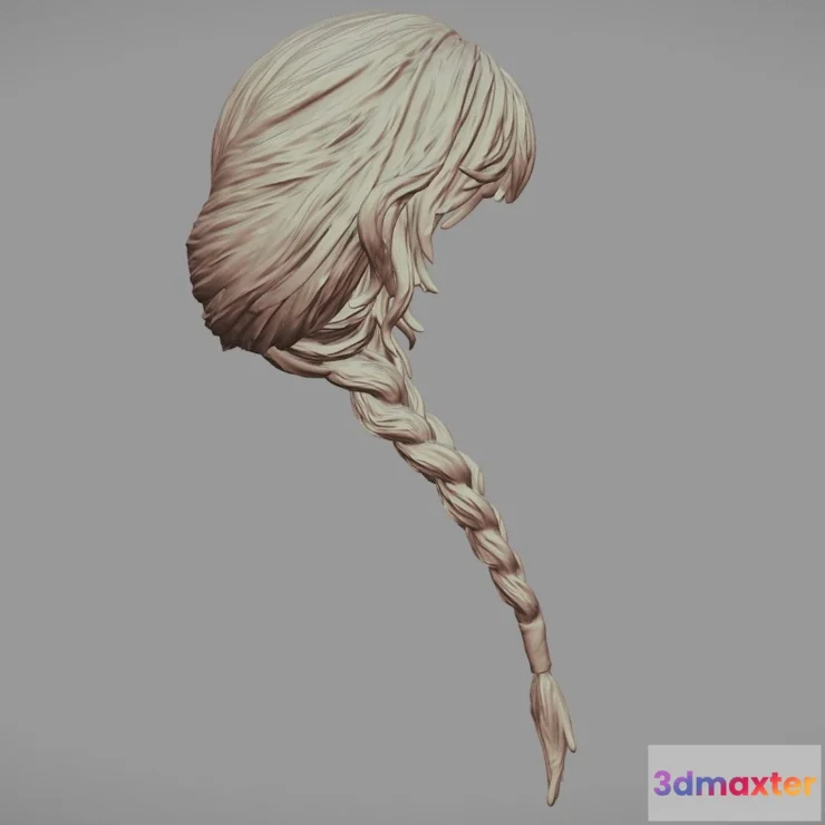 1521874 - PBR Game 3D Models - 3D Printable Stylized Hair 7 3D Max