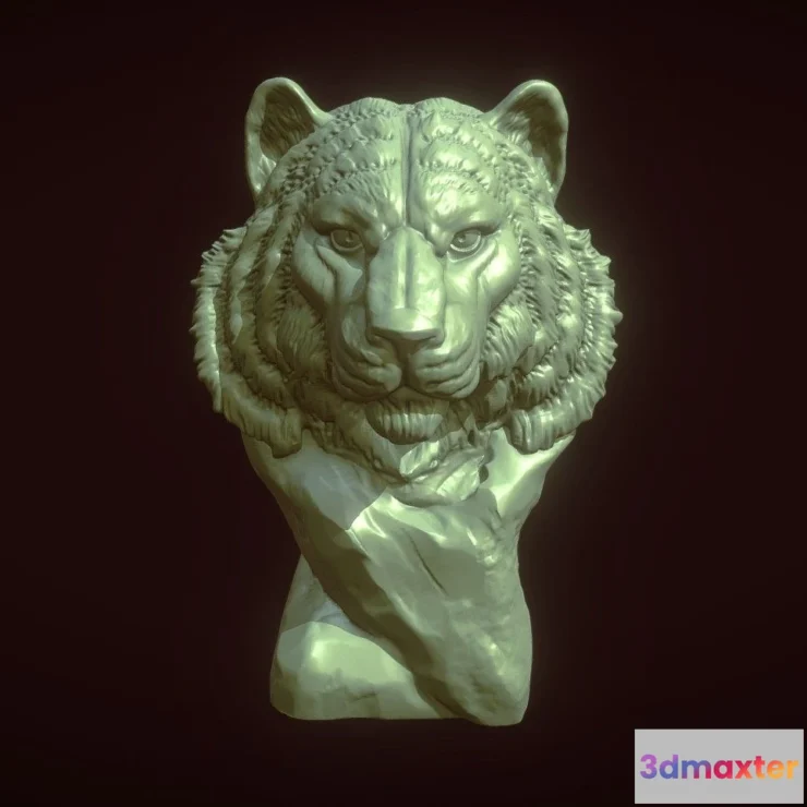 1521876 - PBR Game 3D Models - 3D Printable Tiger Bust 3D Max