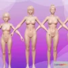 1521904 - PBR Game 3D Models - 5 Beatiful Goodlooking Female Basemesh Study 3D Max
