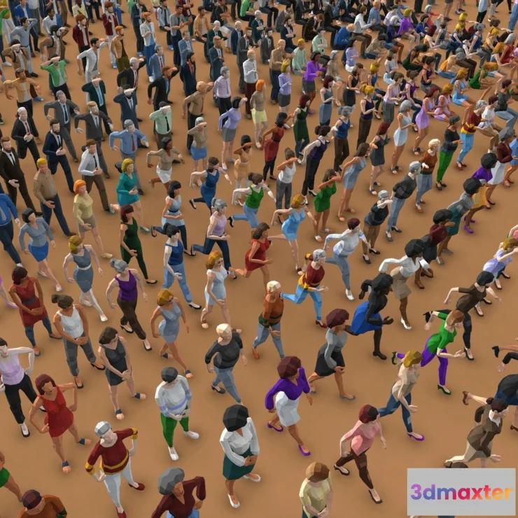 1521914 - PBR Game 3D Models - 500 Posed People For Archviz Low Poly Style 3D Max