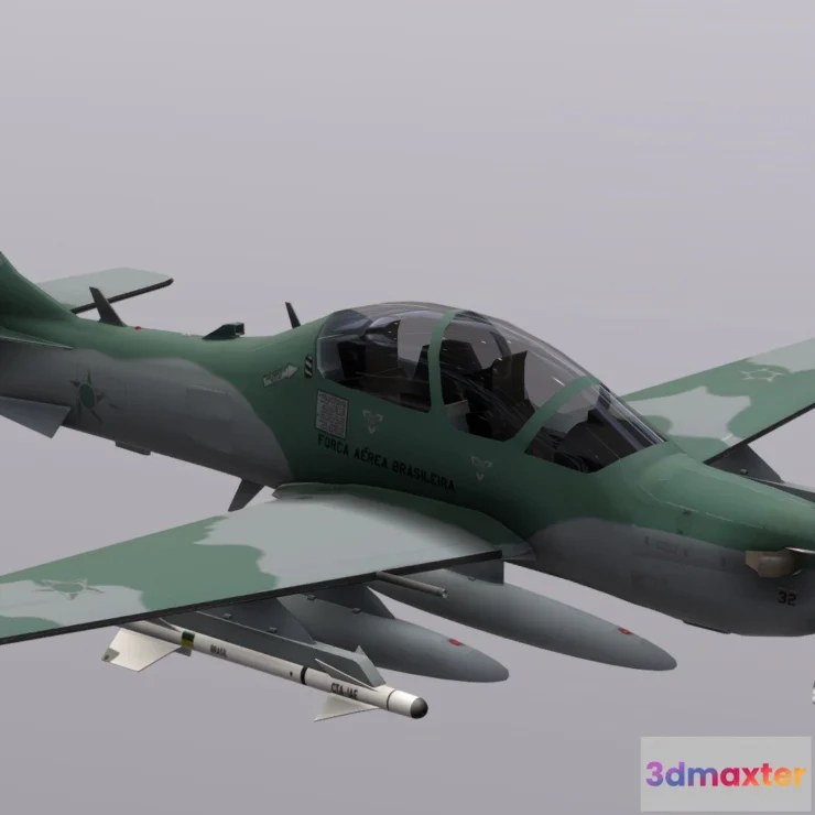 1521936 - PBR Game 3D Models - A 29B Super Tucano Fab 3D Max