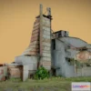 1521946 - PBR Game 3D Models - Abandoned Factory With Tall Tower 3D Max