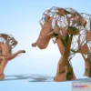 1521962 - PBR Game 3D Models - Abstract Elephant Sculpture Anmial Statue 3D Max