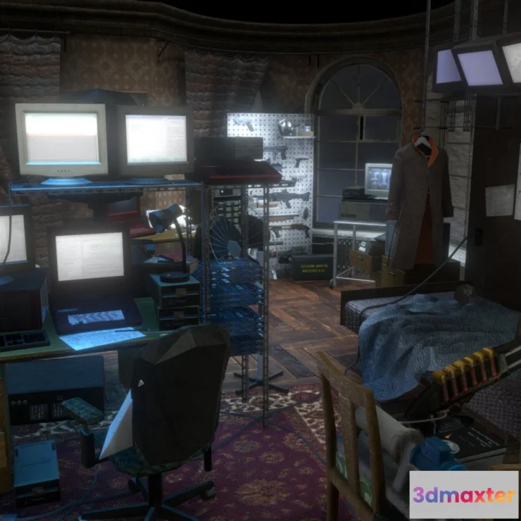 1521982 - PBR Game 3D Models - Aiden Pearces Hideout 3D Max