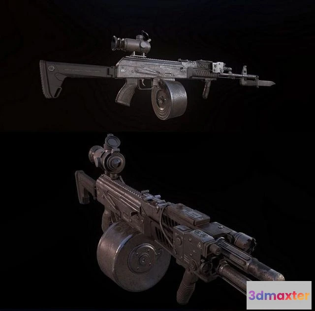 1522010 - PBR Game 3D Models - AK-74 3D Max