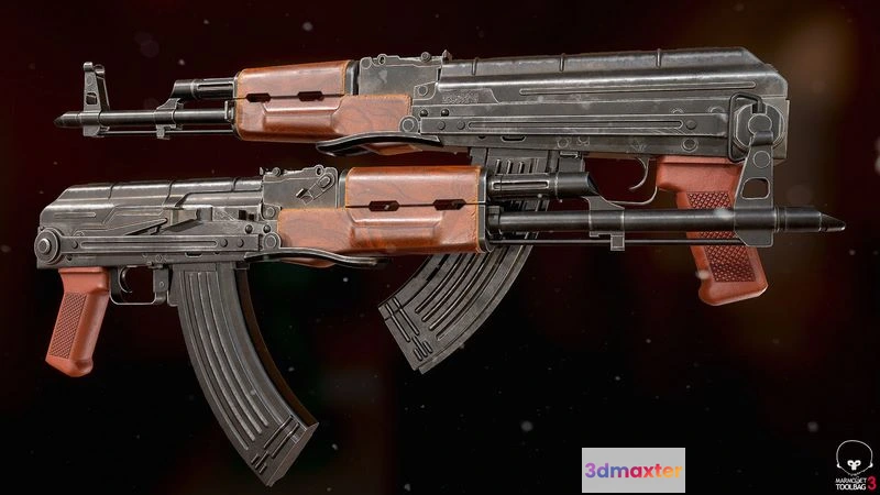 1522012 - PBR Game 3D Models - AKMS Rilfe 3D Max