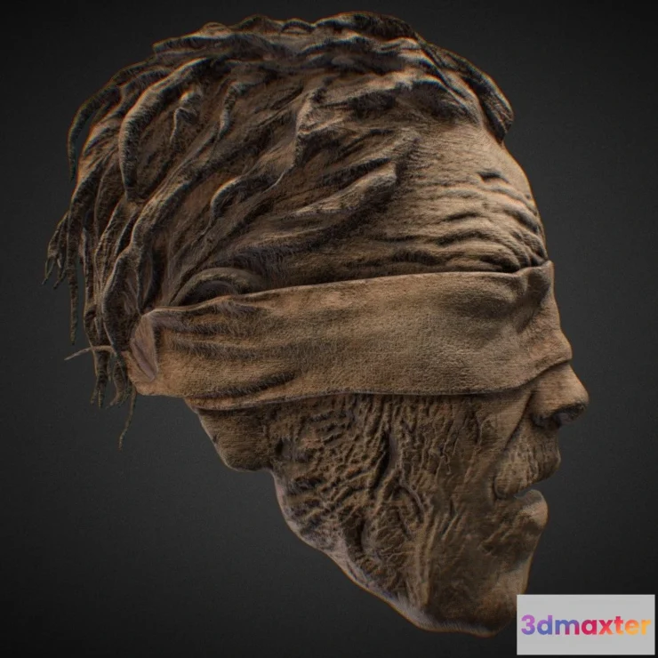 1522066 - PBR Game 3D Models - Ancient Mask Of The Blinded Guardian 3D Max