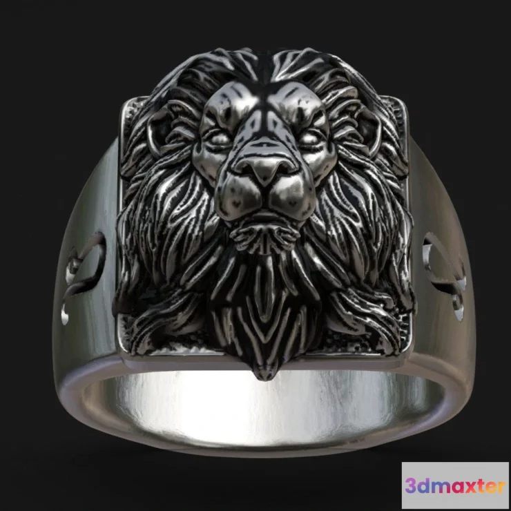 1522072 - PBR Game 3D Models - Anel Leao Prata 3D Max